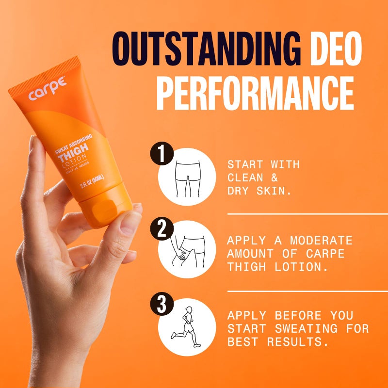 Carpe Sweat Absorbing Thigh - Helps Keep Your Thighs Dry and Chafe Free - Sweat Absorbing Lotion - Helps Control Sticky Thigh Sweat - With Witch Hazel and Vitamin B3 - Image 4
